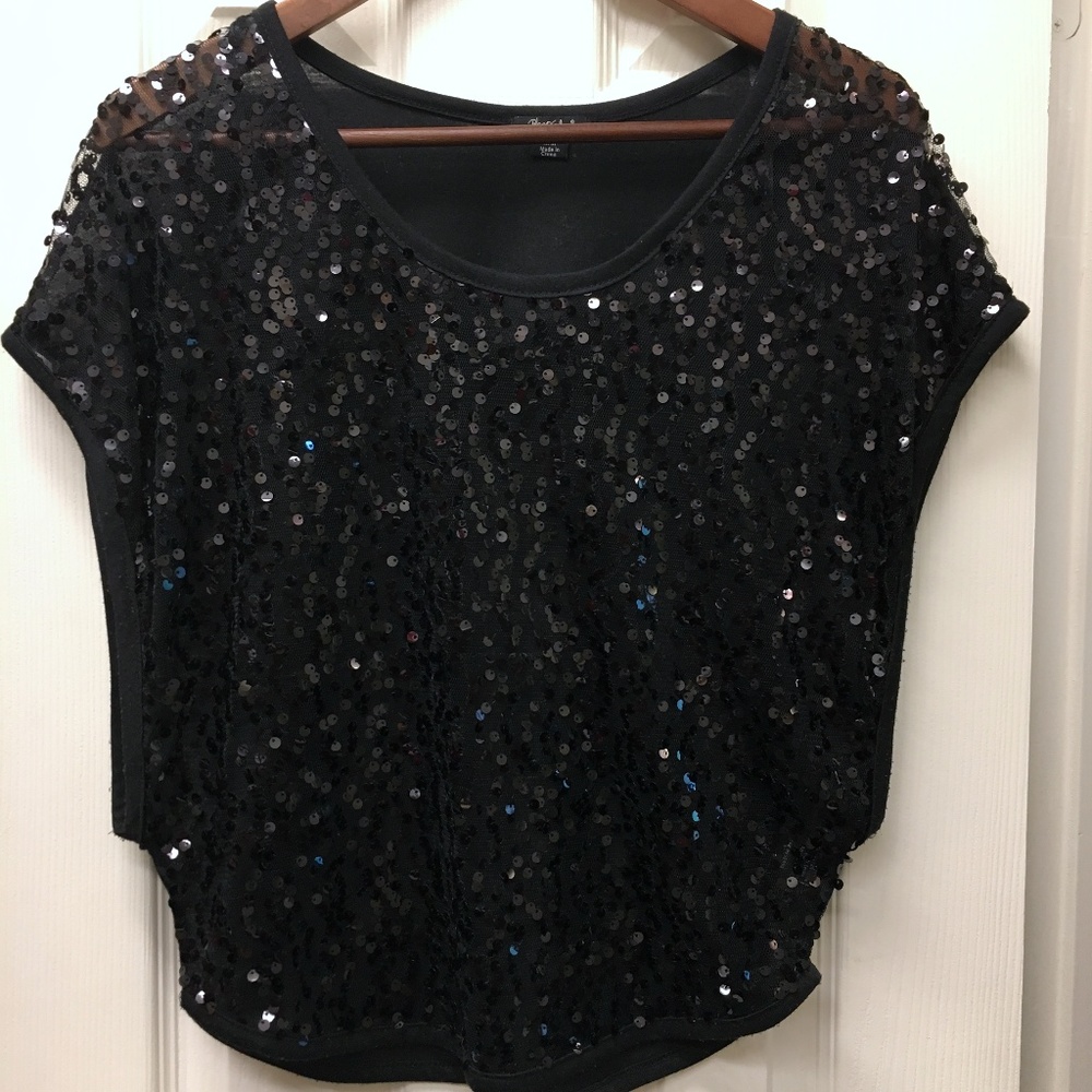 Black Sequined Top